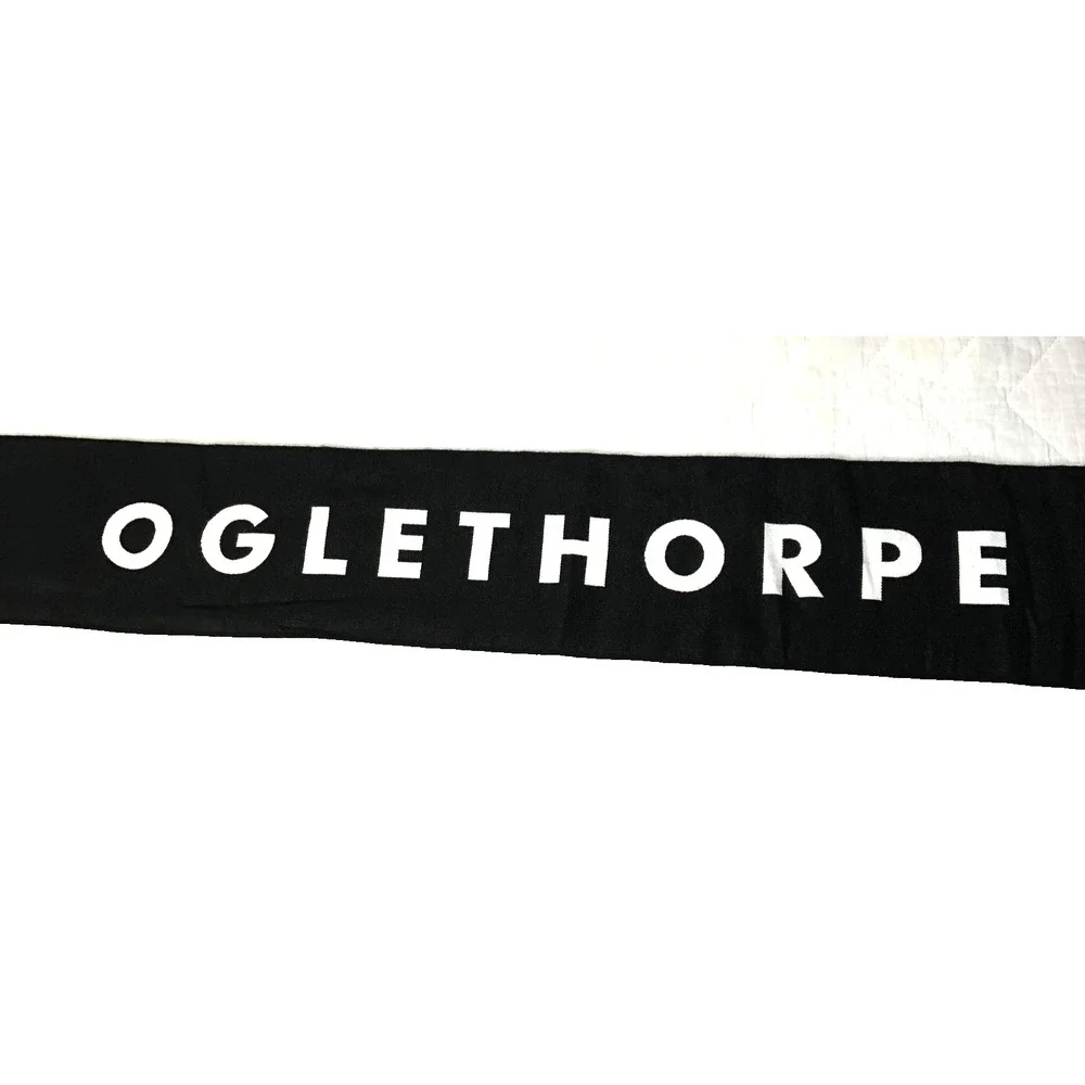 Diehard Scarf Oglethorpe University Unisex Black Yellow White Reversible Fringe‎